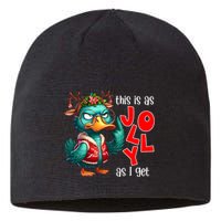 This Is As Jolly As I Get Funny Sarcastic Grumpy Duck Christmas Sustainable Beanie