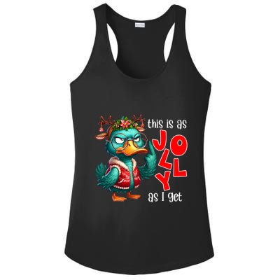 This Is As Jolly As I Get Funny Sarcastic Grumpy Duck Christmas Ladies PosiCharge Competitor Racerback Tank