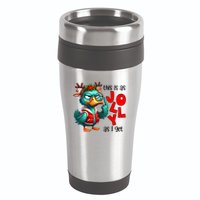 This Is As Jolly As I Get Funny Sarcastic Grumpy Duck Christmas 16oz Travel Tumbler