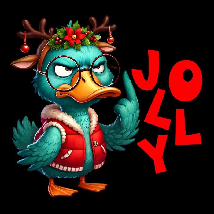 This Is As Jolly As I Get Funny Sarcastic Grumpy Duck Christmas 16oz Travel Tumbler