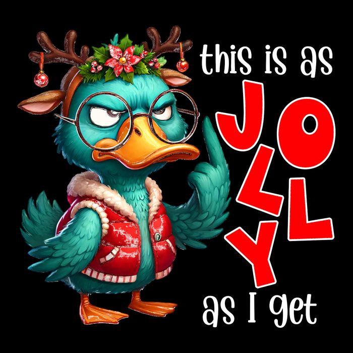 This Is As Jolly As I Get Funny Sarcastic Grumpy Duck Christmas Cooling Performance Long Sleeve Crew