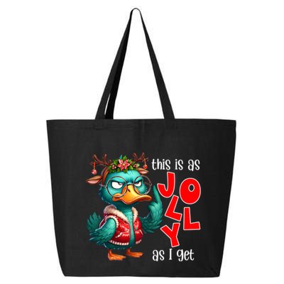 This Is As Jolly As I Get Funny Sarcastic Grumpy Duck Christmas 25L Jumbo Tote