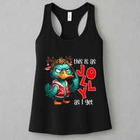 This Is As Jolly As I Get Funny Sarcastic Grumpy Duck Christmas Womens Tank Top