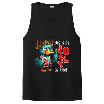 This Is As Jolly As I Get Funny Sarcastic Grumpy Duck Christmas PosiCharge Competitor Tank