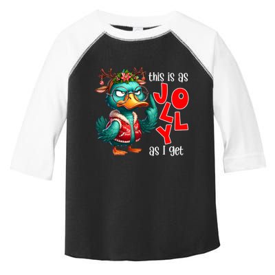 This Is As Jolly As I Get Funny Sarcastic Grumpy Duck Christmas Toddler Fine Jersey T-Shirt