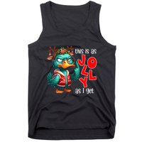 This Is As Jolly As I Get Funny Sarcastic Grumpy Duck Christmas Tank Top