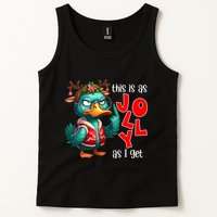 This Is As Jolly As I Get Funny Sarcastic Grumpy Duck Christmas Tank Top
