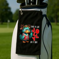This Is As Jolly As I Get Funny Sarcastic Grumpy Duck Christmas Golf Towel