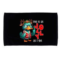 This Is As Jolly As I Get Funny Sarcastic Grumpy Duck Christmas Microfiber Hand Towel