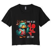 This Is As Jolly As I Get Funny Sarcastic Grumpy Duck Christmas Crop Top