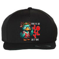 This Is As Jolly As I Get Funny Sarcastic Grumpy Duck Christmas Wool Snapback Cap