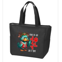 This Is As Jolly As I Get Funny Sarcastic Grumpy Duck Christmas Zip Tote Bag