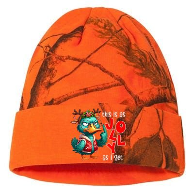 This Is As Jolly As I Get Funny Sarcastic Grumpy Duck Christmas Kati Licensed 12" Camo Beanie