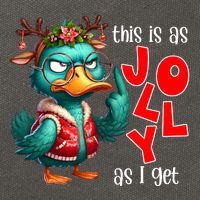 This Is As Jolly As I Get Funny Sarcastic Grumpy Duck Christmas Cotton Canvas Backpack