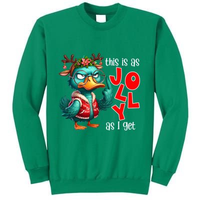 This Is As Jolly As I Get Funny Sarcastic Grumpy Duck Christmas Sweatshirt