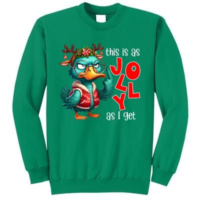 This Is As Jolly As I Get Funny Sarcastic Grumpy Duck Christmas Sweatshirt