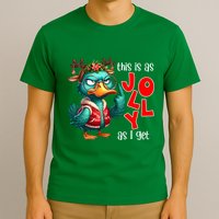 This Is As Jolly As I Get Funny Sarcastic Grumpy Duck Christmas T-Shirt