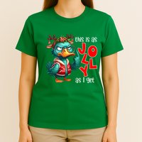 This Is As Jolly As I Get Funny Sarcastic Grumpy Duck Christmas T-Shirt