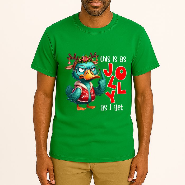 This Is As Jolly As I Get Funny Sarcastic Grumpy Duck Christmas Tall T-Shirt