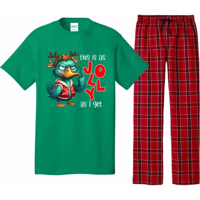 This Is As Jolly As I Get Funny Sarcastic Grumpy Duck Christmas Pajama Set