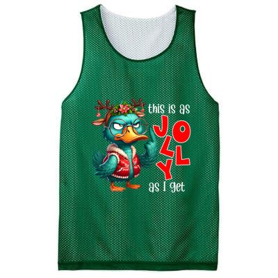 This Is As Jolly As I Get Funny Sarcastic Grumpy Duck Christmas Mesh Reversible Basketball Jersey Tank