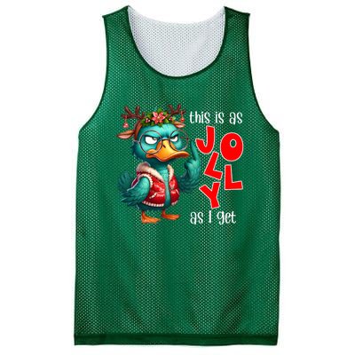 This Is As Jolly As I Get Funny Sarcastic Grumpy Duck Christmas Mesh Reversible Basketball Jersey Tank