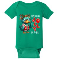This Is As Jolly As I Get Funny Sarcastic Grumpy Duck Christmas Baby Bodysuit