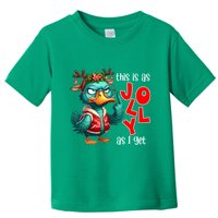 This Is As Jolly As I Get Funny Sarcastic Grumpy Duck Christmas Toddler T-Shirt