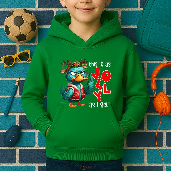 This Is As Jolly As I Get Funny Sarcastic Grumpy Duck Christmas Kids Hoodie