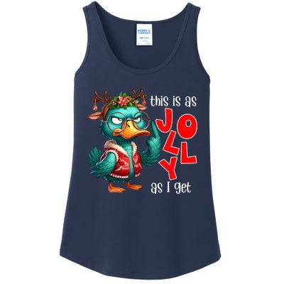 This Is As Jolly As I Get Funny Sarcastic Grumpy Duck Christmas Ladies Essential Tank