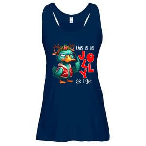 This Is As Jolly As I Get Funny Sarcastic Grumpy Duck Christmas Ladies Essential Flowy Tank