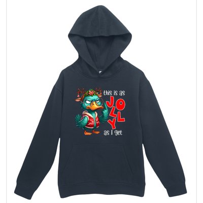 This Is As Jolly As I Get Funny Sarcastic Grumpy Duck Christmas Urban Pullover Hoodie