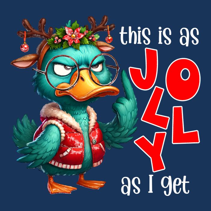 This Is As Jolly As I Get Funny Sarcastic Grumpy Duck Christmas Infant Baby Jersey Bodysuit