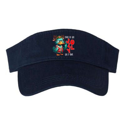 This Is As Jolly As I Get Funny Sarcastic Grumpy Duck Christmas Valucap Bio-Washed Visor