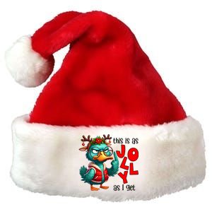 This Is As Jolly As I Get Funny Sarcastic Grumpy Duck Christmas Premium Christmas Santa Hat