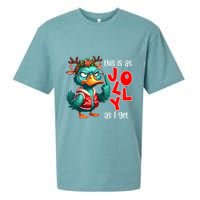 This Is As Jolly As I Get Funny Sarcastic Grumpy Duck Christmas Sueded Cloud Jersey T-Shirt