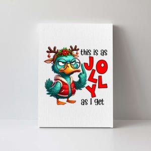 This Is As Jolly As I Get Funny Sarcastic Grumpy Duck Christmas Canvas