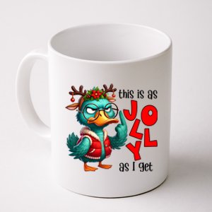 This Is As Jolly As I Get Funny Sarcastic Grumpy Duck Christmas Coffee Mug