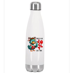 This Is As Jolly As I Get Funny Sarcastic Grumpy Duck Christmas Stainless Steel Insulated Water Bottle