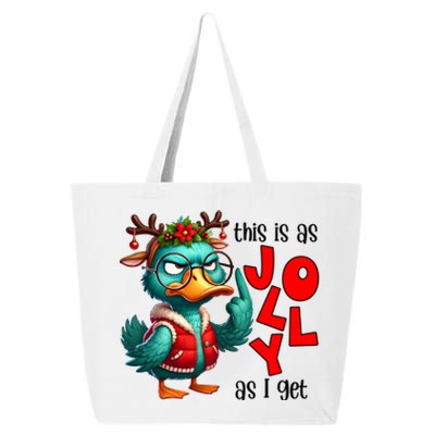 This Is As Jolly As I Get Funny Sarcastic Grumpy Duck Christmas 25L Jumbo Tote