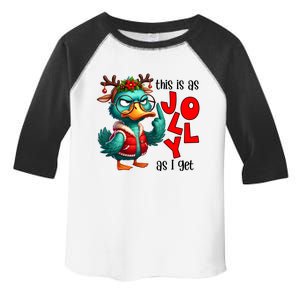 This Is As Jolly As I Get Funny Sarcastic Grumpy Duck Christmas Toddler Fine Jersey T-Shirt