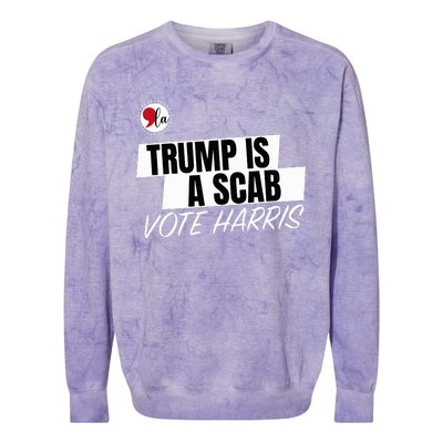 Trump Is A Scab Vote Harris Colorblast Crewneck Sweatshirt