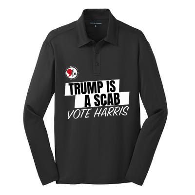 Trump Is A Scab Vote Harris Silk Touch Performance Long Sleeve Polo