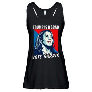 Trump Is A Scab Vote Harris 2024 Ladies Essential Flowy Tank