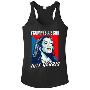 Trump Is A Scab Vote Harris 2024 Ladies PosiCharge Competitor Racerback Tank