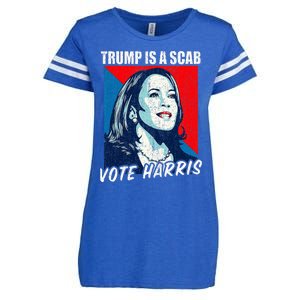 Trump Is A Scab Vote Harris 2024 Enza Ladies Jersey Football T-Shirt