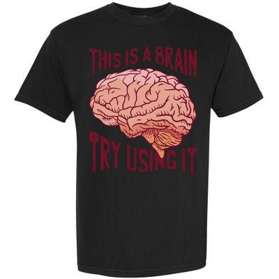 This Is A Brain Try Using It Funny Garment-Dyed Heavyweight T-Shirt