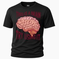 This Is A Brain Try Using It Funny Performance Shirt