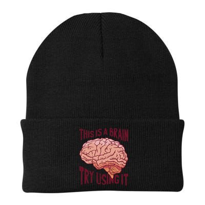 This Is A Brain Try Using It Funny Beanie