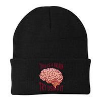 This Is A Brain Try Using It Funny Beanie